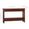 vidaXL Table console Marron classique 120x30x75cm Bois d'acajou massif