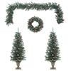 vidaXL Ensemble de d&eacute;coration de porte de No&euml;l 4 pcs PVC