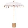 vidaXL Parasol balinais avec base Cr&egrave;me et naturel 190 x 190 x 250 cm