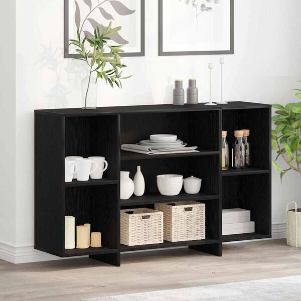 vidaXL Buffet Ch&ecirc;ne noir 120 x 30 x 75 cm Bois d'ing&eacute;nierie