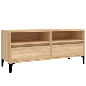 vidaXL Meuble TV ch&ecirc;ne sonoma 100x34,5x44,5 cm bois d'ing&eacute;nierie
