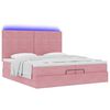 vidaXL Cadre de lit ottoman avec matelas rose 200x200 cm velours