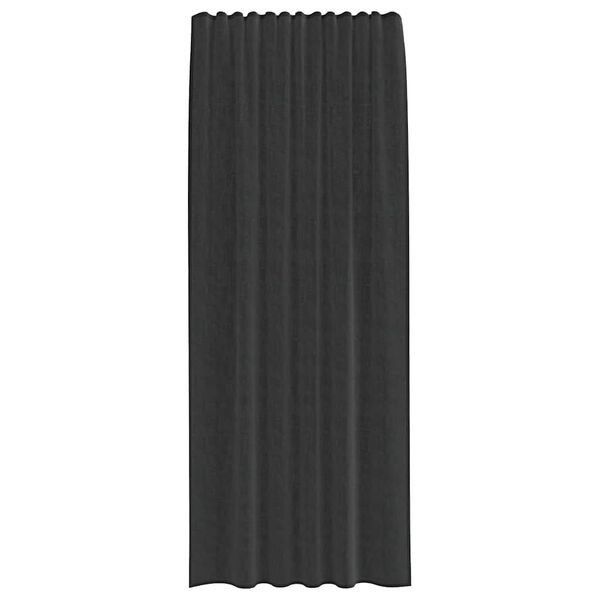 vidaXL Rideaux en voile avec passe-tringle 2 pcs noir