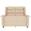 vidaXL Fauteuil de massage inclinable à 2 places crème tissu