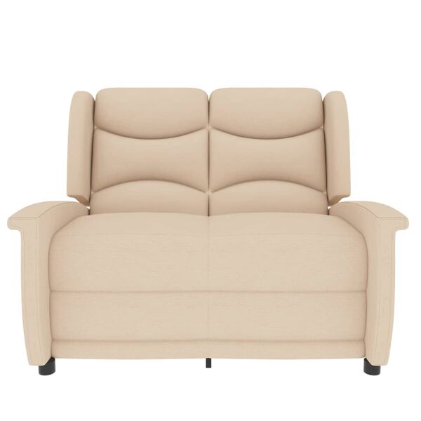 vidaXL Fauteuil de massage inclinable à 2 places crème tissu