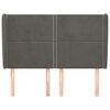 vidaXL T&ecirc;te de lit avec oreilles Gris fonc&eacute; 147x23x118/128 cm Velours
