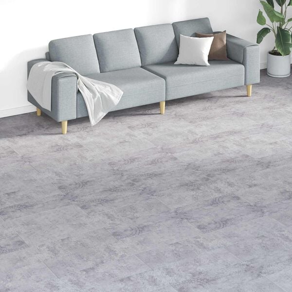 vidaXL Planches de sol 18 pcs Gris 5,26 m&sup2; PVC