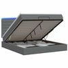 vidaXL Lit coffre avec matelas et LED Gris fonc&eacute; 160 x 200 cm Tissu