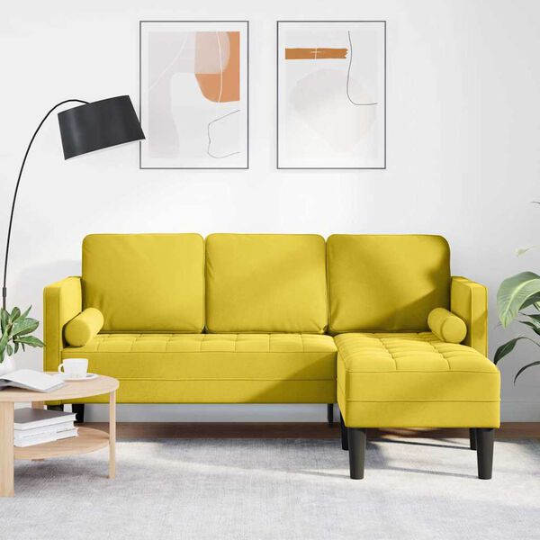 vidaXL Ensemble de Canap&eacute;s avec coussin Jaune Polyester