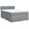 vidaXL Sommier &agrave; lattes de lit avec matelas Gris clair 160x200cm Tissu