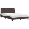 vidaXL Lit avec matelas marron fonc&eacute; 140x200 cm tissu