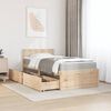 vidaXL Lit avec tiroirs et matelas 100x200 cm bois massif de pin