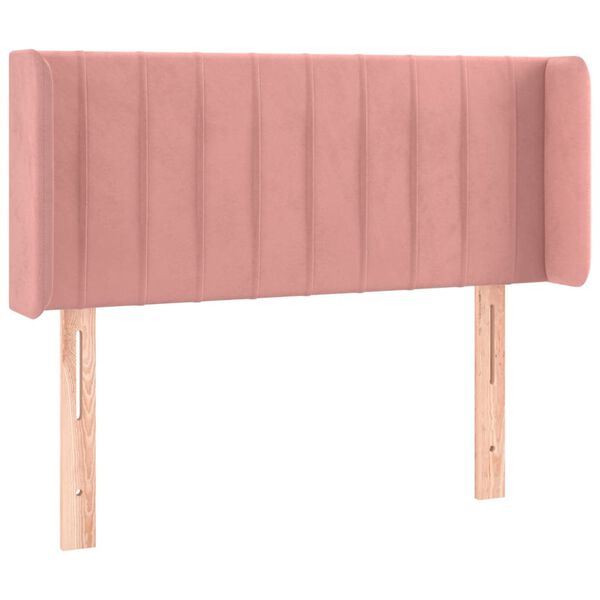 vidaXL T&ecirc;te de lit avec oreilles Rose 103x16x78/88 cm Velours