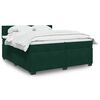 vidaXL Sommier &agrave; lattes de lit et matelas Vert fonc&eacute; 200x200cm Velours