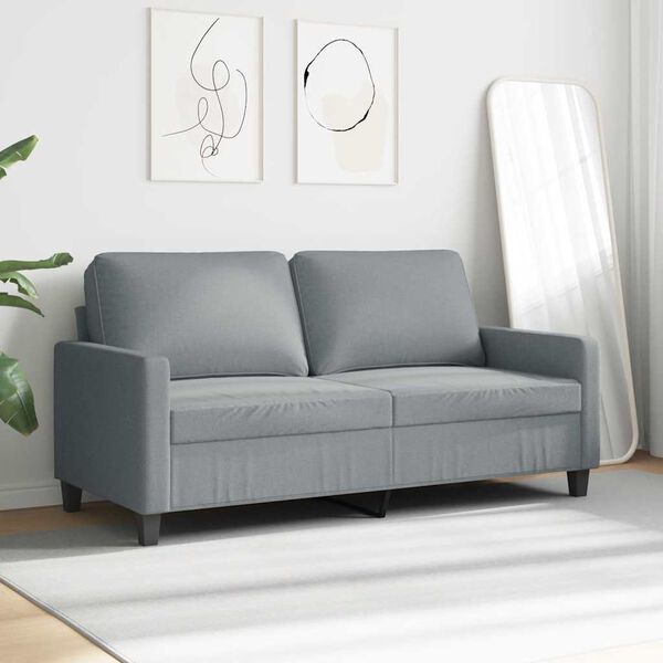 vidaXL Canap&eacute; &agrave; 2 places Gris clair 140 cm Tissu