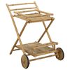 vidaXL Chariot de service avec roues Naturel 79 x 67,5 x 84 cm Bambou