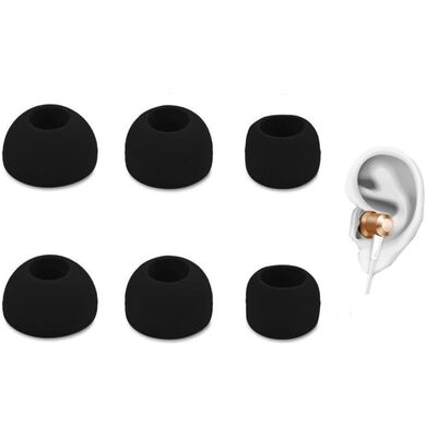 Pack de 3 écouteurs universels intra-auriculaires - silicone - noir
