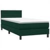 vidaXL Sommier &agrave; lattes de lit et matelas vert fonc&eacute; 80x220 cm velours
