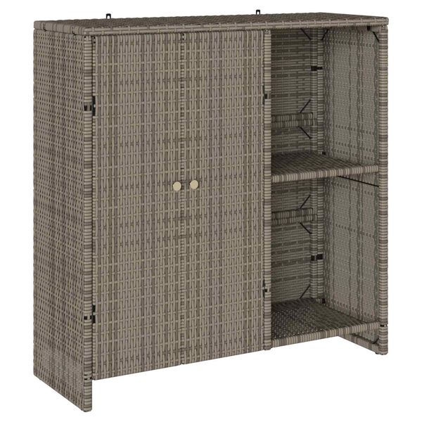 vidaXL Armoire de rangement avec &eacute;tag&egrave;re Gris 100 x 36 x 102 cm Rotin