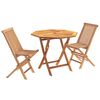 vidaXL Ensemble de Bistro de Jardin Pliable 3 Pi&egrave;ces Naturel