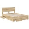 vidaXL Cadre de lit Ch&ecirc;ne Sonoma 140 x 190 cm Bois d'ing&eacute;nierie
