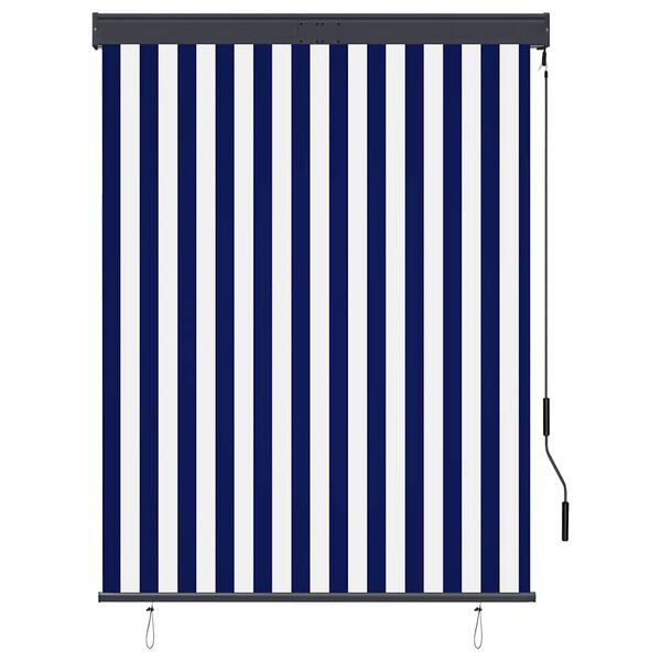 vidaXL Store roulant d'ext&eacute;rieur 120x250 cm Bleu et blanc