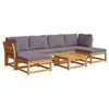 vidaXL Salon de jardin avec coussins 7 pcs bois massif d'acacia