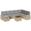 vidaXL Ensemble de canap&eacute; de jardin 9 pc Beige polyrotin