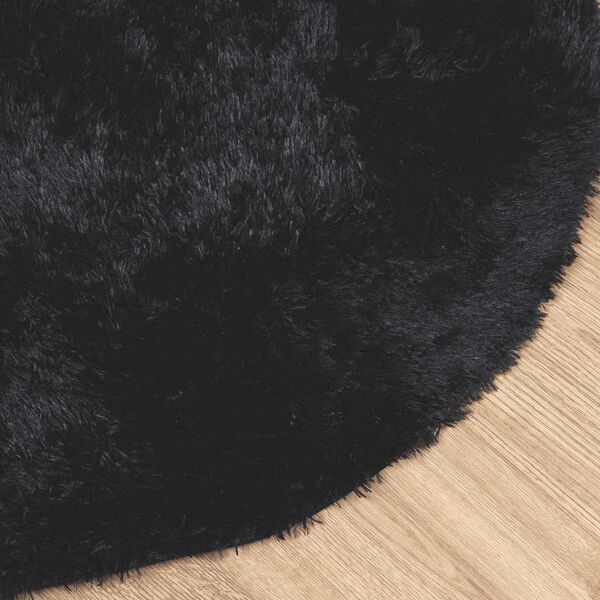 vidaXL Tapis shaggy &agrave; poils longs NAVARRA noir 240x240 cm polyester