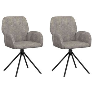vidaXL Chaises de salle &agrave; manger pivotantes 2 pc Simili daim