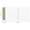 vidaXL Meuble TV suspendu Blanc et chêne sonoma 60x30x30 cm