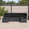 vidaXL Ensemble de canap&eacute; de jardin avec coussin 6 pcs Noir polyrotin
