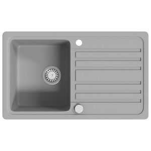 vidaXL &Eacute;vier de cuisine en granite avec &eacute;gouttoir r&eacute;versible Gris