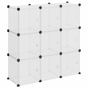 vidaXL Organiseur de rangement en cube avec 9 cubes et portes en PP transparent