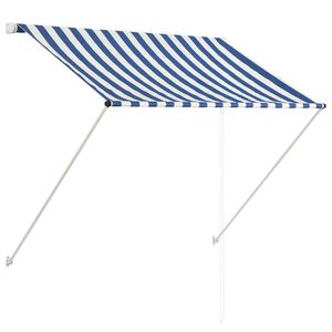 vidaXL Auvent r&eacute;tractable 150x150 cm Bleu et blanc