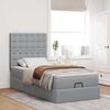 vidaXL Lit ottoman avec matelas et LED gris clair 90x200 cm tissu