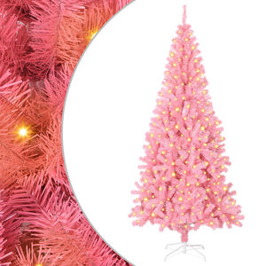 vidaXL Sapin de No&euml;l avec 300 LED avec support Rose 180 cm PVC
