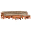 vidaXL Ensemble de salon de jardin 7 pc Brun cire Bois de pin massif