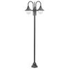 vidaXL Lampadaire de jardin E27 220 cm Aluminium 3 lanternes Bronze