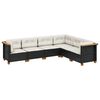 vidaXL Salon de jardin 6 pcs avec coussins noir r&eacute;sine tress&eacute;e