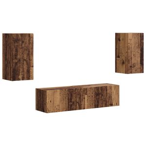 vidaXL Ensemble meuble TV 4 pc Bois ancien Bois d'ing&eacute;nierie