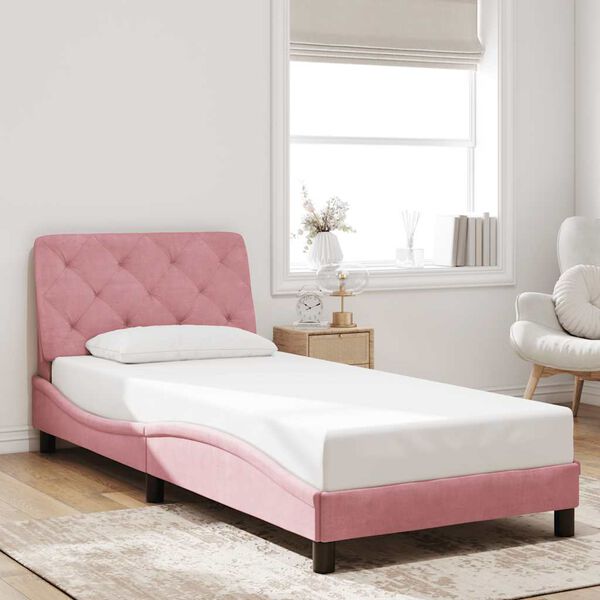 vidaXL Cadre de lit sans matelas rose 90x200 cm velours