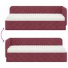 vidaXL Cadre de lit d'angle avec matelas Bordeaux 80 x 200 cm tissu
