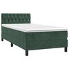 vidaXL Sommier &agrave; lattes de lit avec matelas Vert fonc&eacute; 90x190 cm