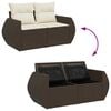 vidaXL Salon de jardin avec coussins 7 pcs marron r&eacute;sine tress&eacute;e