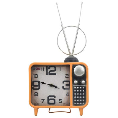 vidaXL Horloge de table Orange et noir 25x11x48 cm Fer et MDF