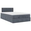 vidaXL Lit ottoman avec matelas et LED gris fonc&eacute; 90x200cm