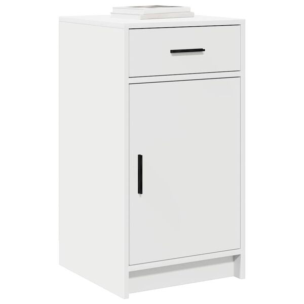 vidaXL Buffet avec tiroir Blanc 40 x 40.5 x 75 cm Bois d'ing&eacute;nierie