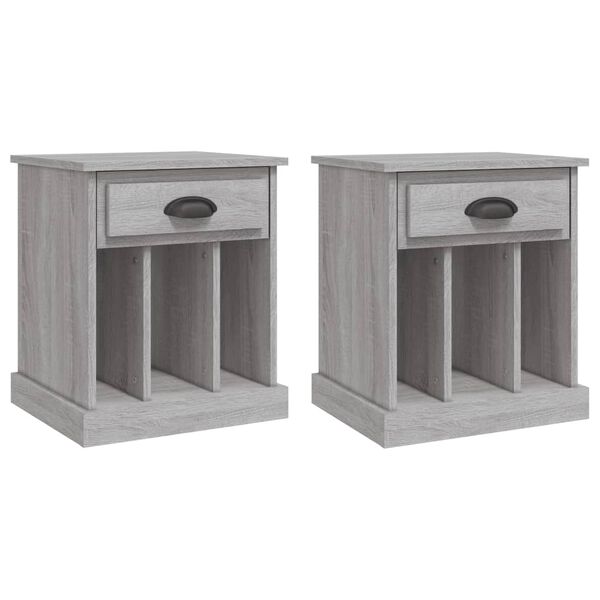 vidaXL Tables de chevet 2 pcs sonoma gris 43x36x50 cm