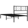 vidaXL Cadre de lit m&eacute;tal sans matelas avec t&ecirc;te de lit noir 90x200 cm